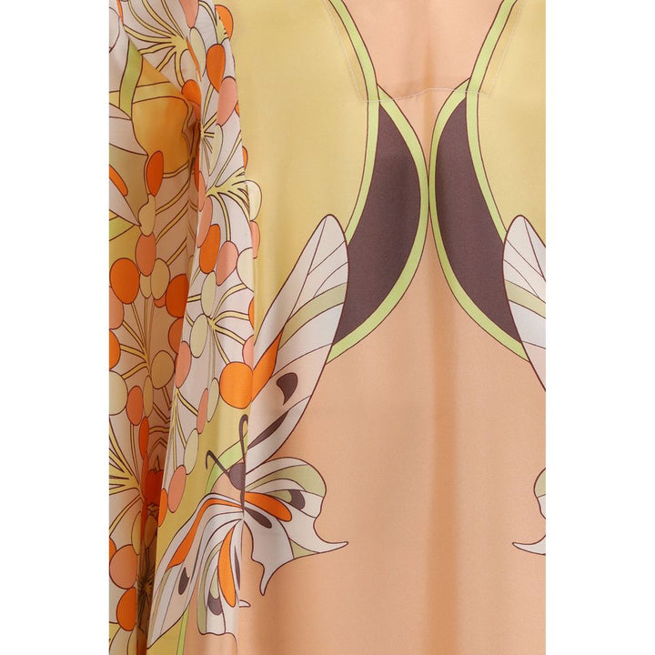 Multicolor Silk Casual Dress