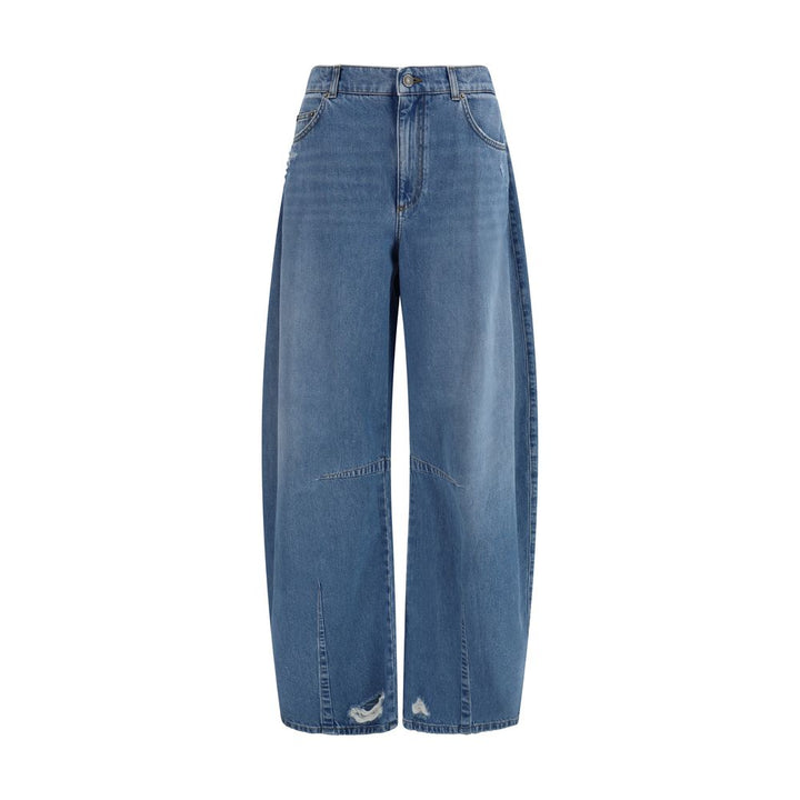 Blue Cotton Relaxed Fit Jeans