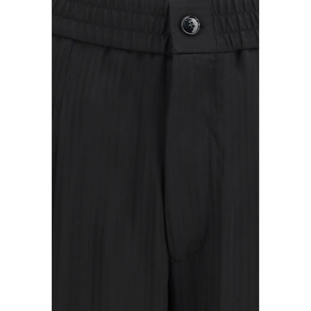 Black Viscose Casual Pants