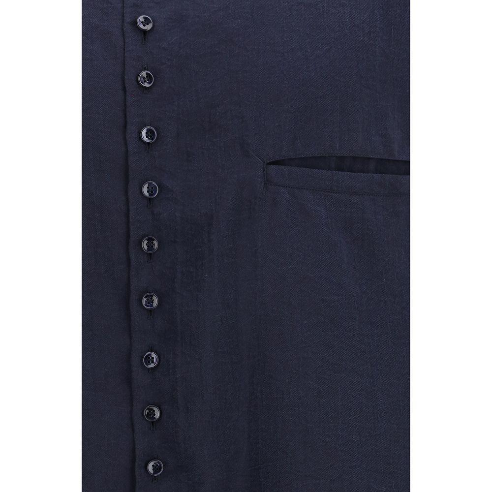 Blue Silk Dress Shirt