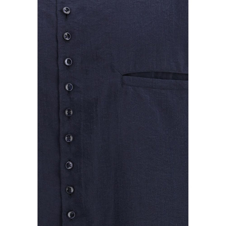 Blue Silk Dress Shirt