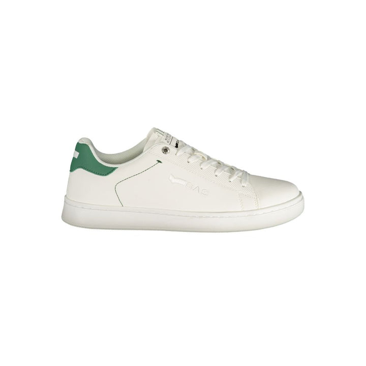 White Polyester Athletic Sneakers
