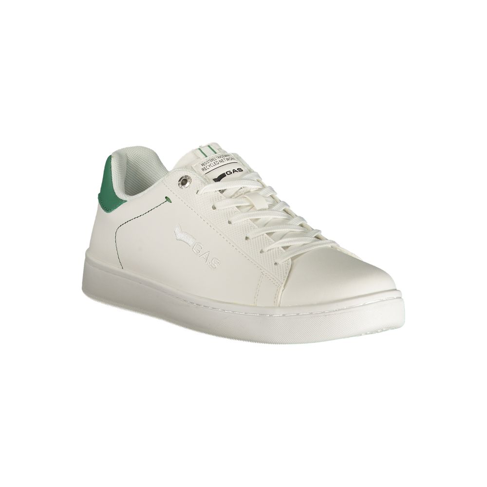 White Polyester Athletic Sneakers