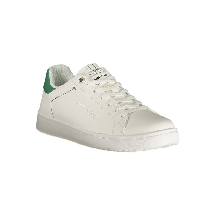 White Polyester Athletic Sneakers