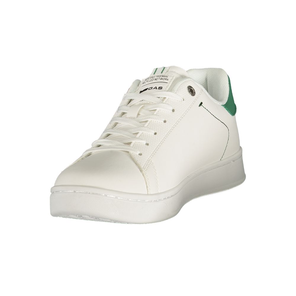 White Polyester Athletic Sneakers