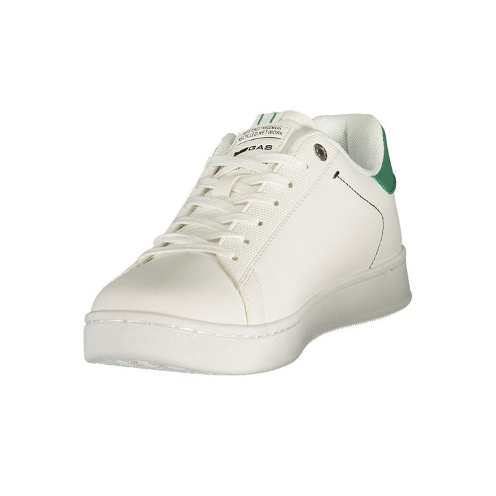 White Polyester Athletic Sneakers