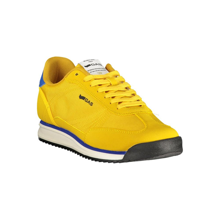 Yellow Polyester Athletic Sneakers