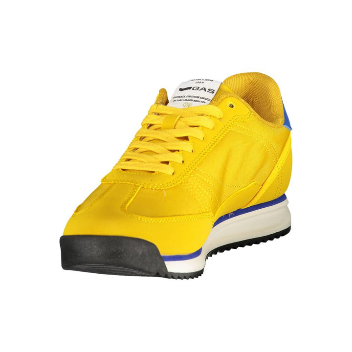Yellow Polyester Athletic Sneakers