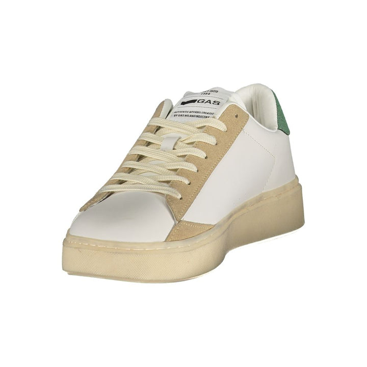 White Polyester Athletic Sneakers