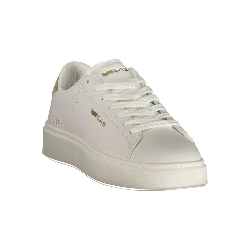 White Polyester Athletic Sneakers