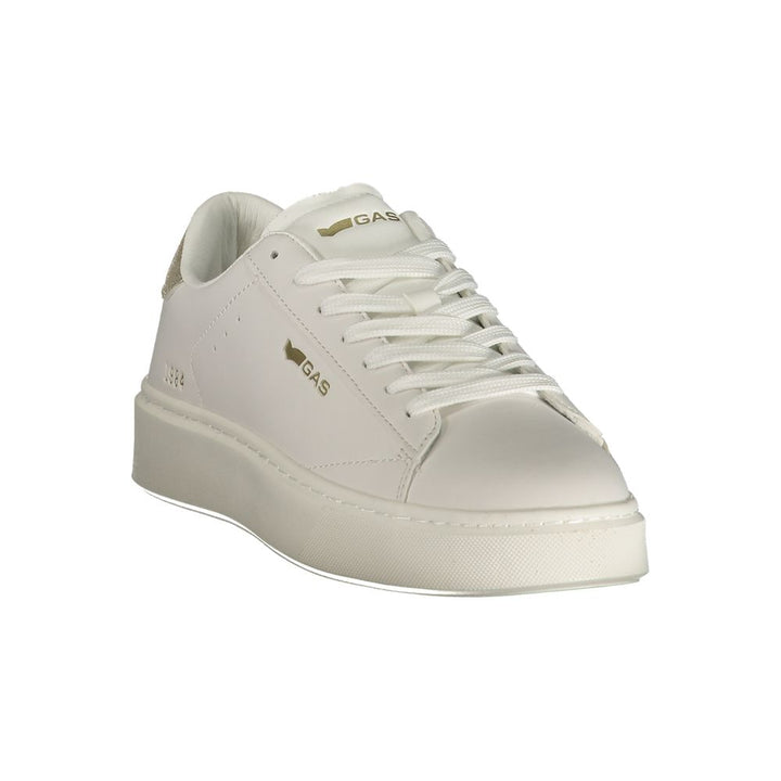 White Polyester Athletic Sneakers