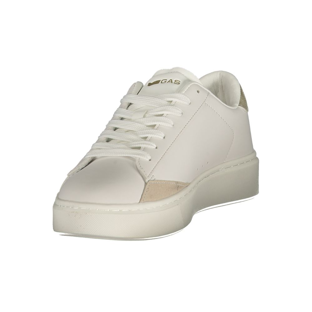 White Polyester Athletic Sneakers