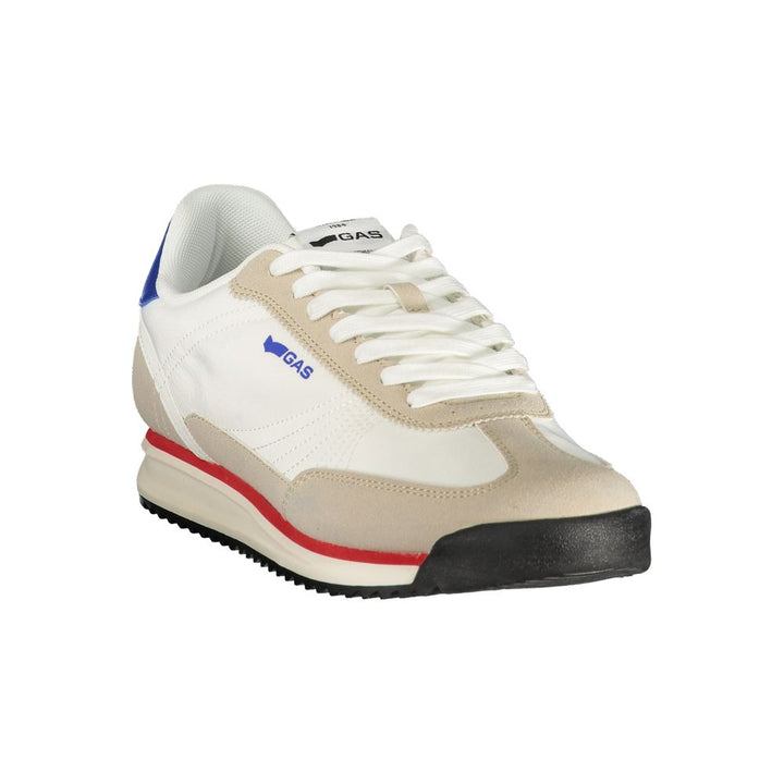 White Polyester Athletic Sneakers
