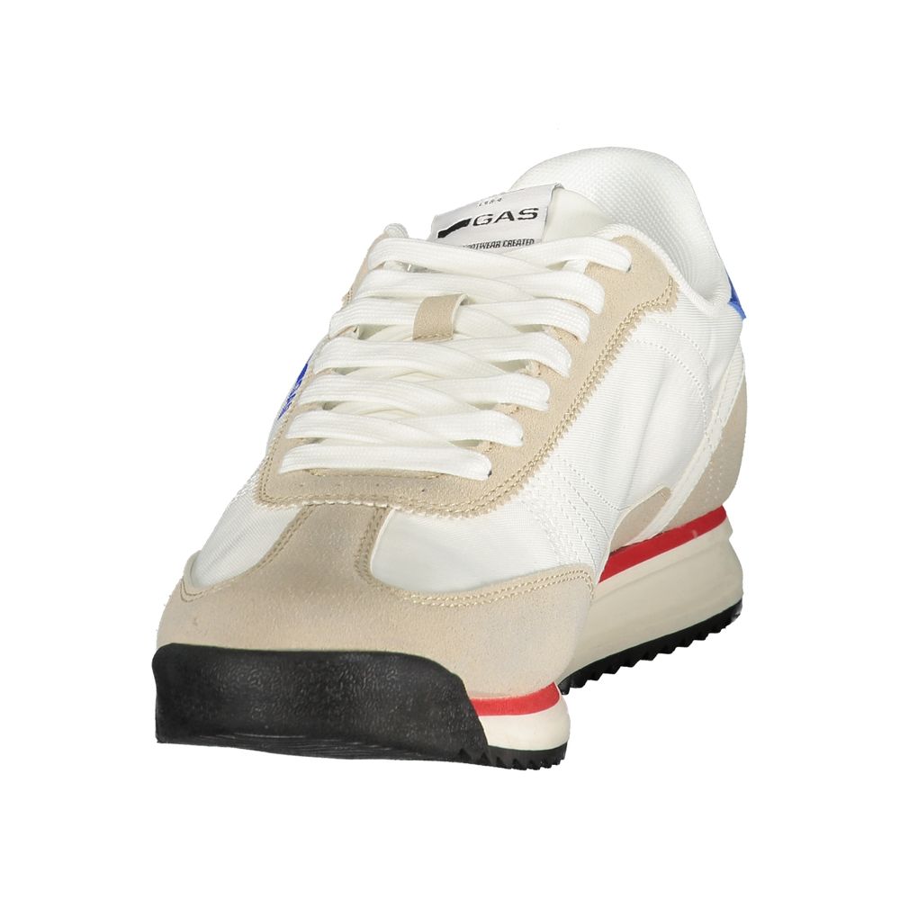White Polyester Athletic Sneakers