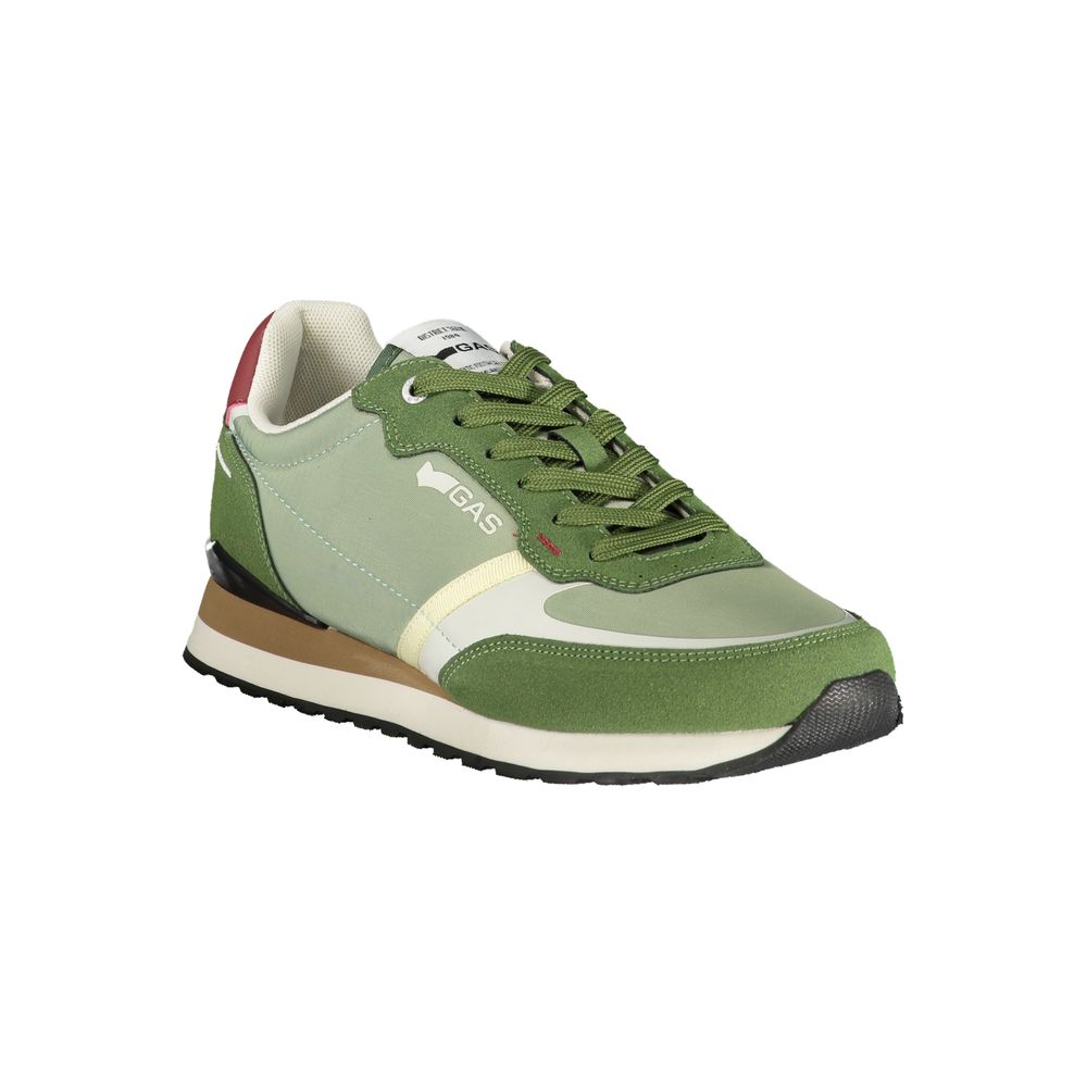 Green Polyester Athletic Sneakers
