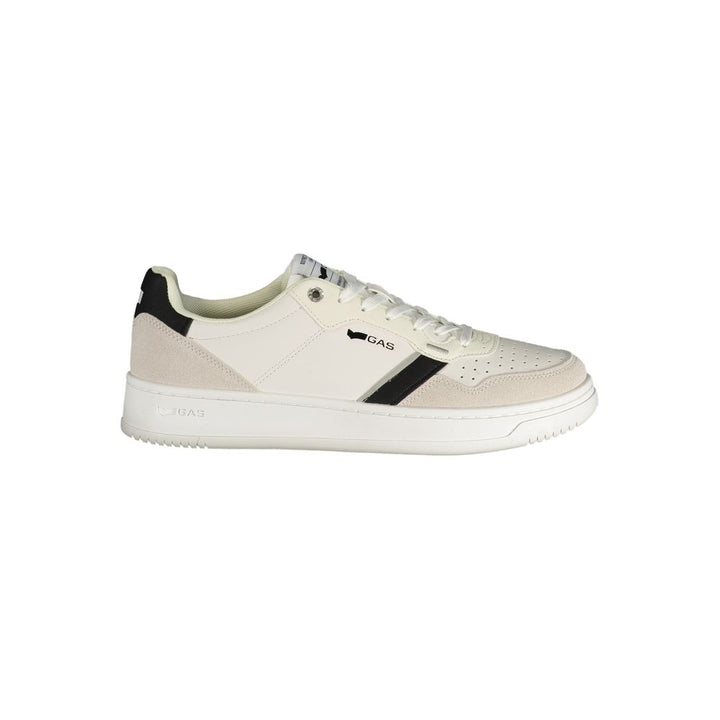 White Polyester Athletic Sneakers