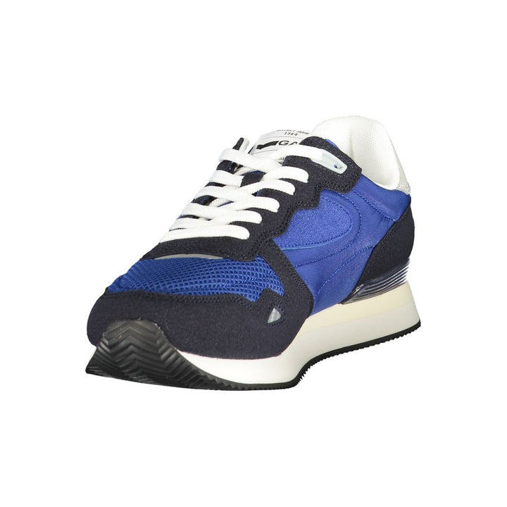 Blue Polyester Athletic Sneakers