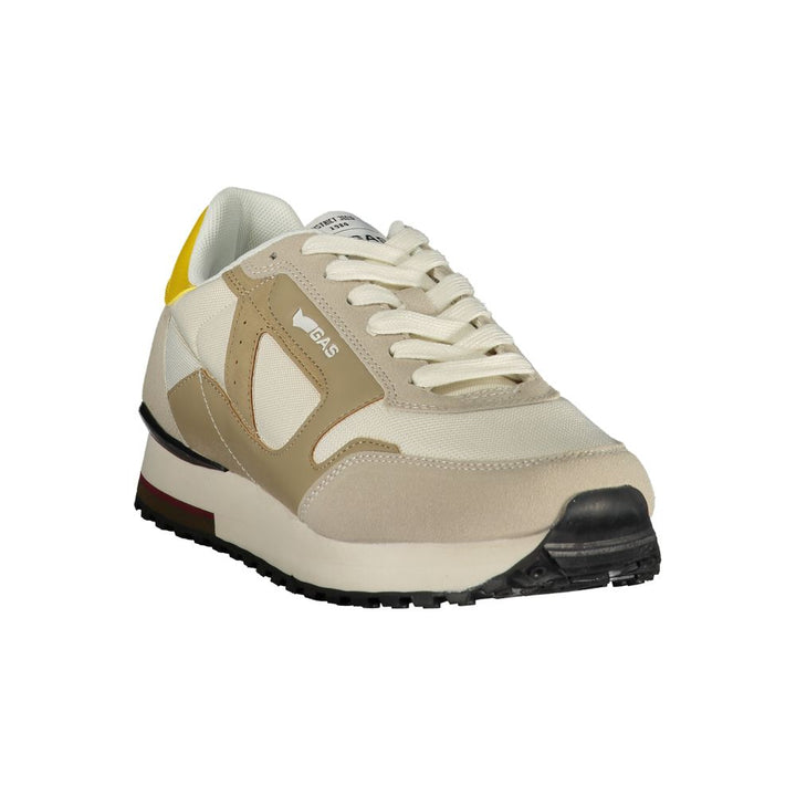 White Polyester Athletic Sneakers