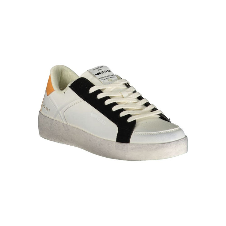 White Polyester Athletic Sneakers