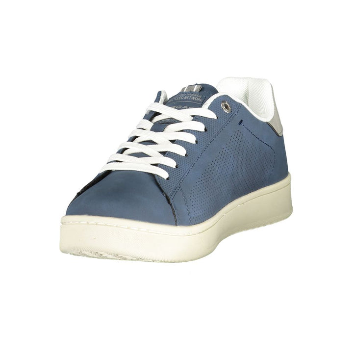 Blue Polyester Athletic Sneakers