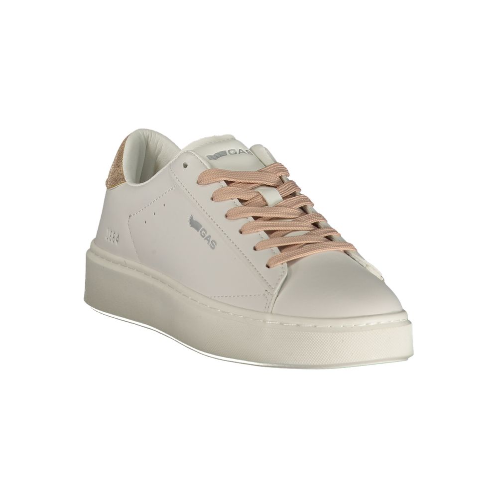 White Polyester Athletic Sneakers