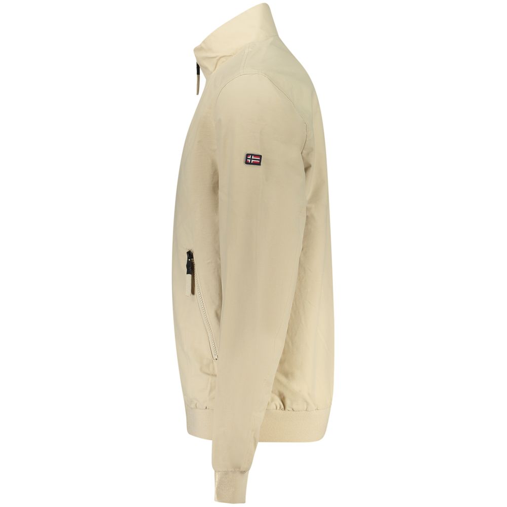 Beige Cotton Mens Jacket