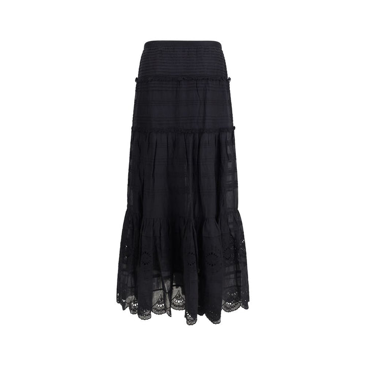 Black Viscose Long Skirt