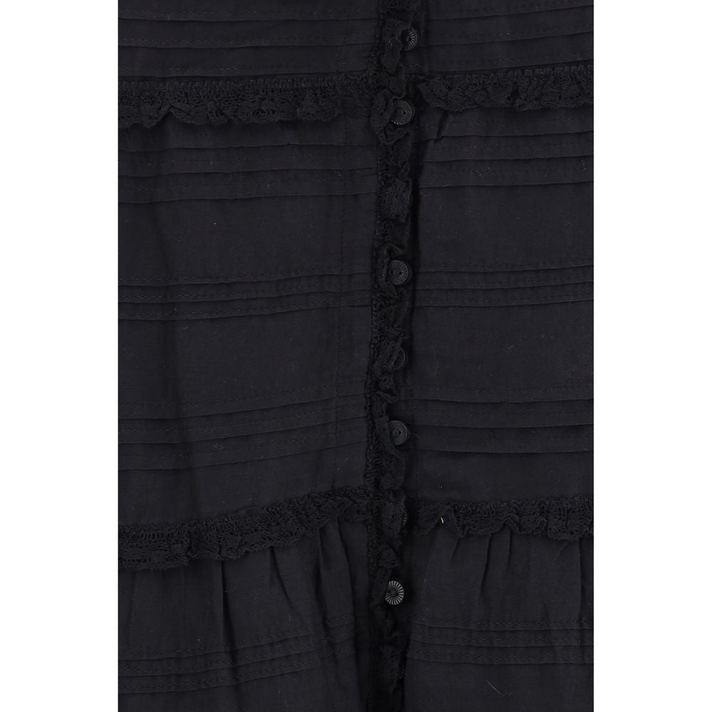 Black Viscose Long Skirt