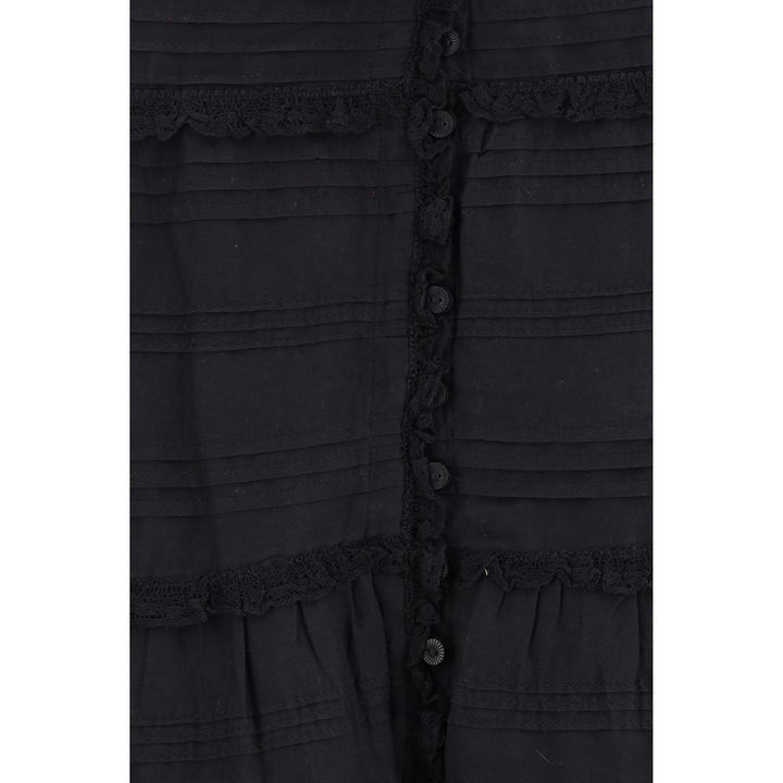 Black Viscose Long Skirt