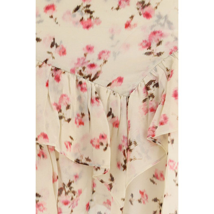 Beige Viscose Mini Skirt