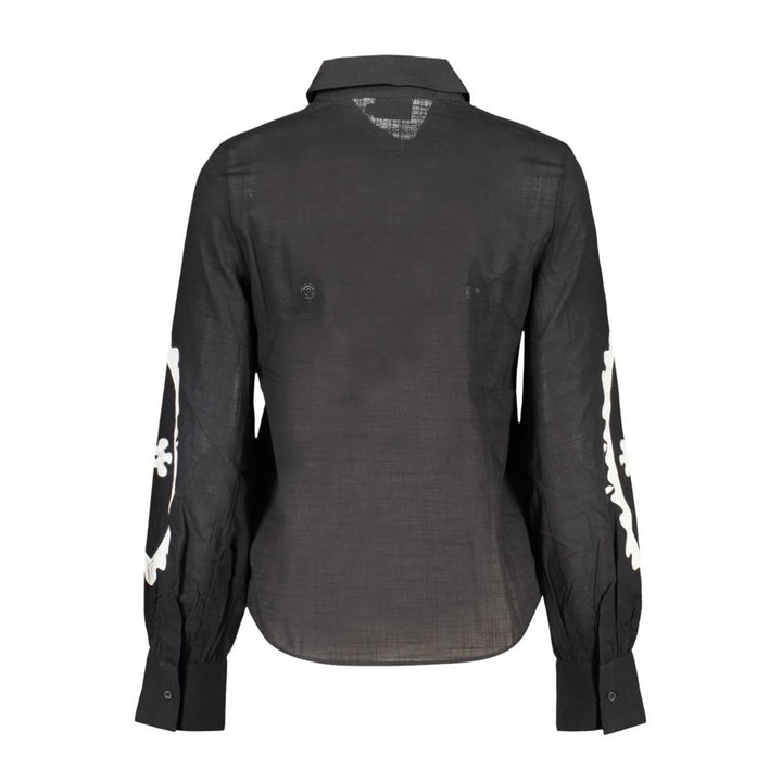 Black Cotton Pattern Shirt