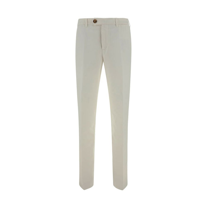 White Cotton Casual Pants