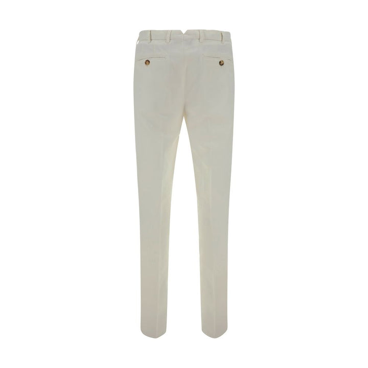 White Cotton Casual Pants