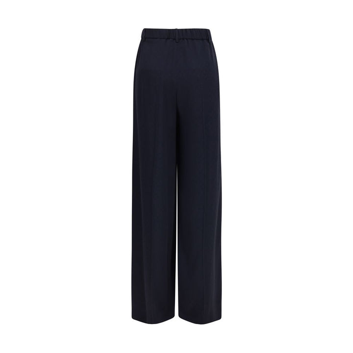 Blue Viscose Casual Pants