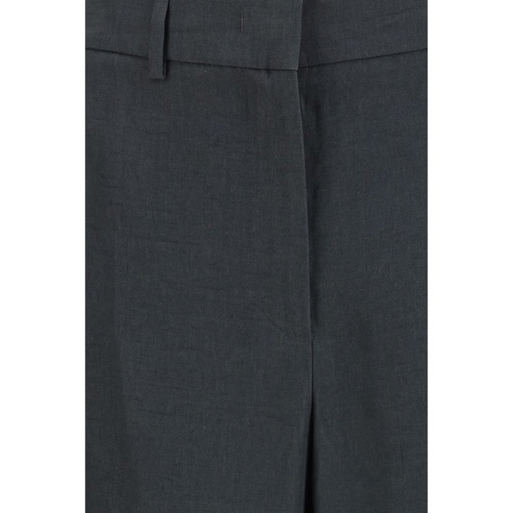Gray Linen Casual Pants