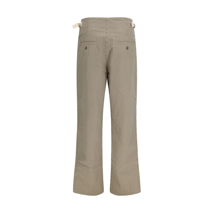 Beige Cotton Casual Pants