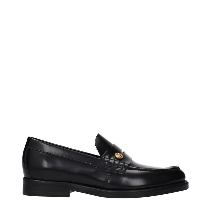 Black Leather Slip-On Loafers