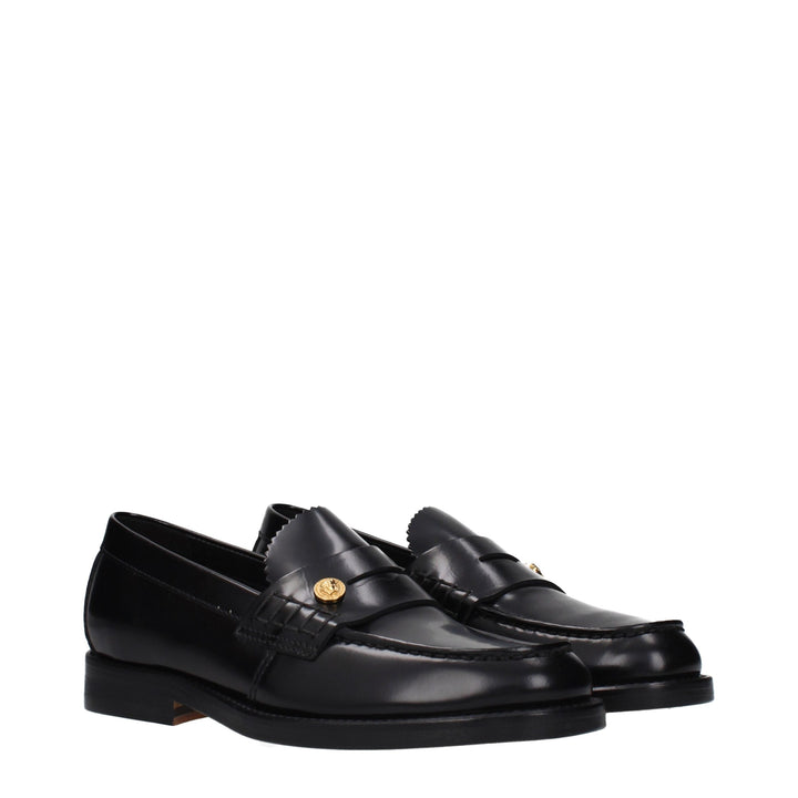 Black Leather Slip-On Loafers