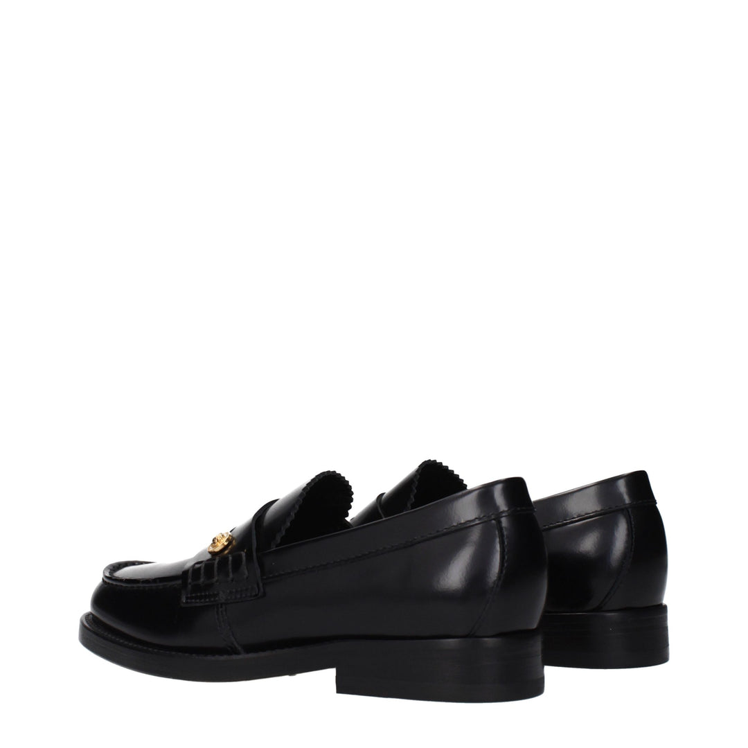 Black Leather Slip-On Loafers