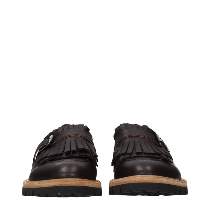 Brown Leather Slip-On Loafers