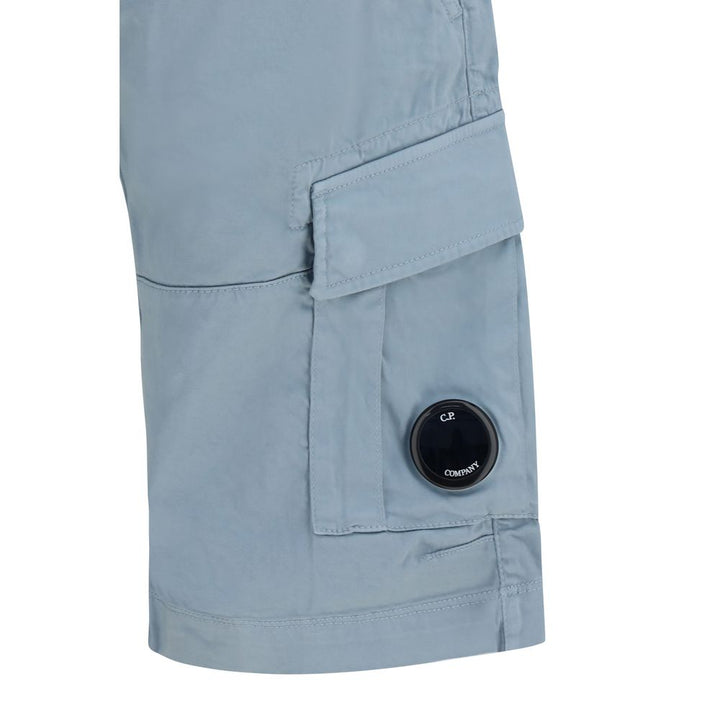 Blue Cotton Bermuda Shorts