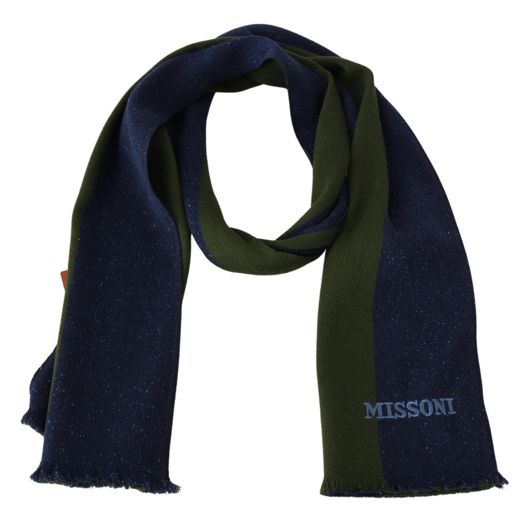 Blue Green Wool Unisex Neck Wrap Shawl Blue