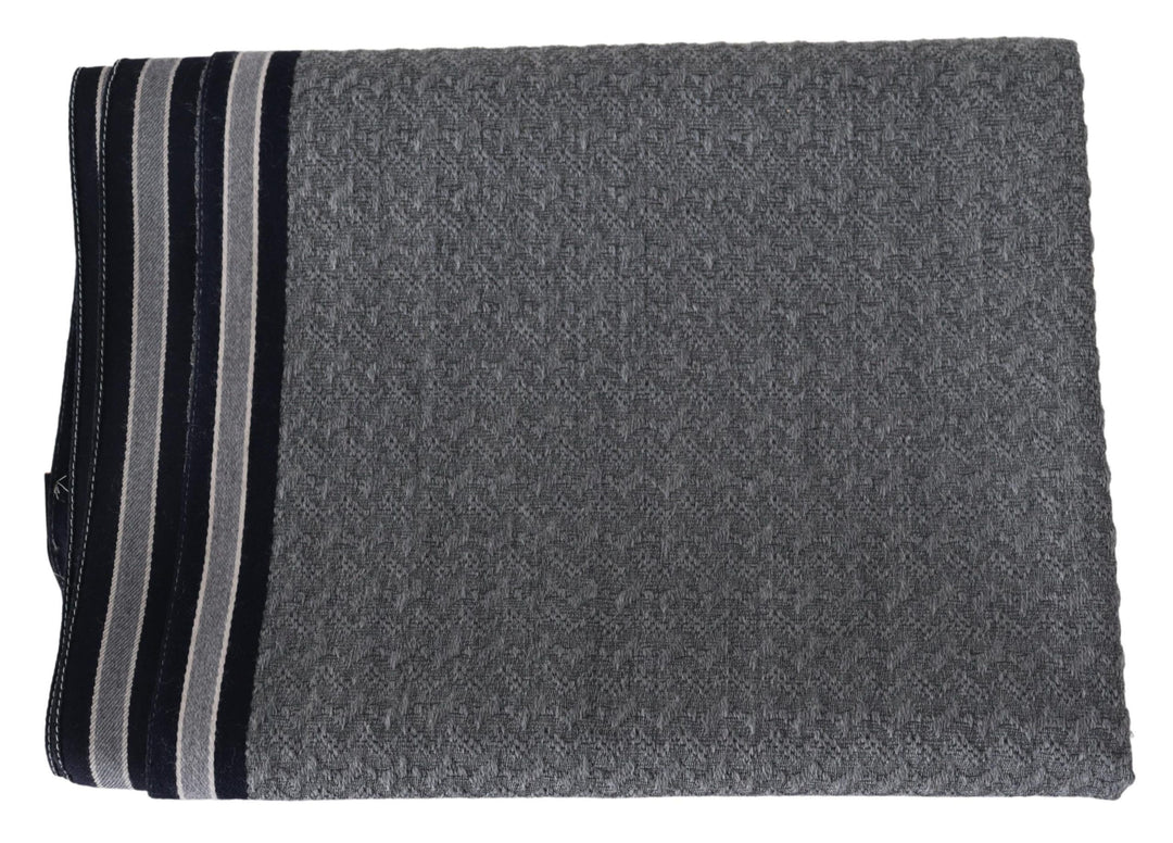 Gray Stripes Pattern 100% Wool Unisex Neck Wrap Scarf