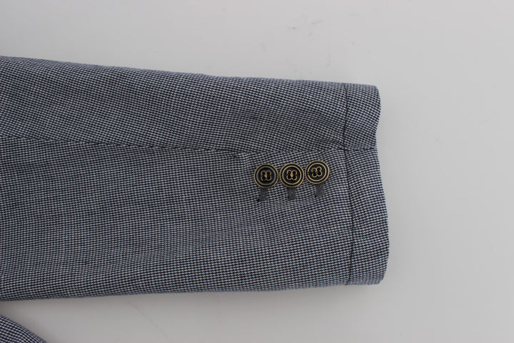 Blue Double Breasted Regular Fit Blazer