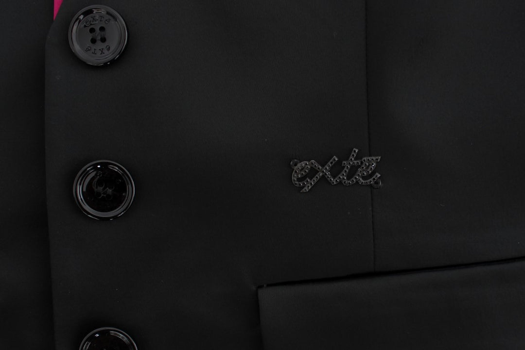 Black Pink Two Piece Suit Skirt & Blazer