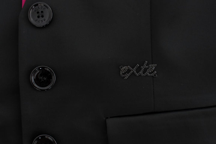 Black Pink Two Piece Suit Skirt & Blazer