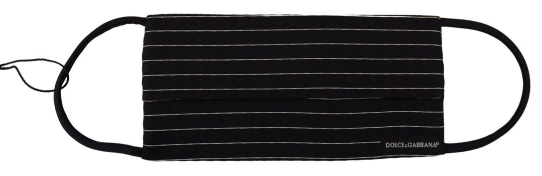 Black White Stripes Elastic Ear Strap One Size Face Mask