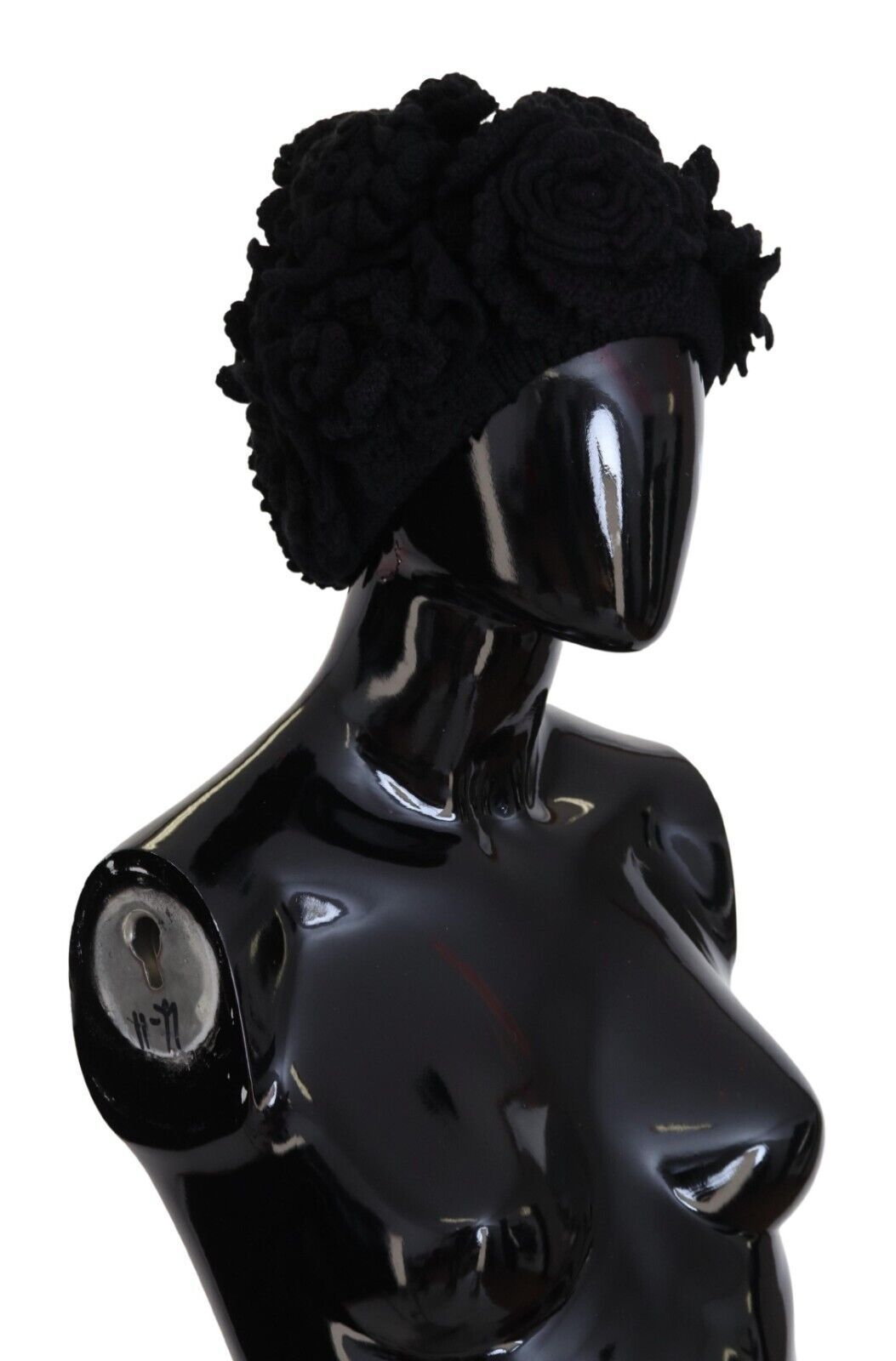 Black Wool Knit Winter Beanie Hat