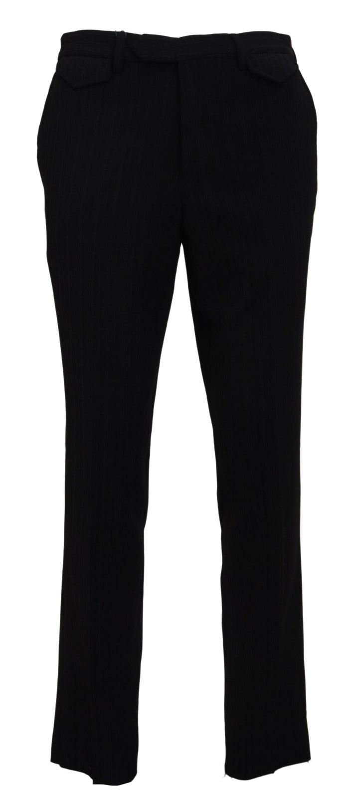 Black Cotton Straight Fit Men Formal Pants