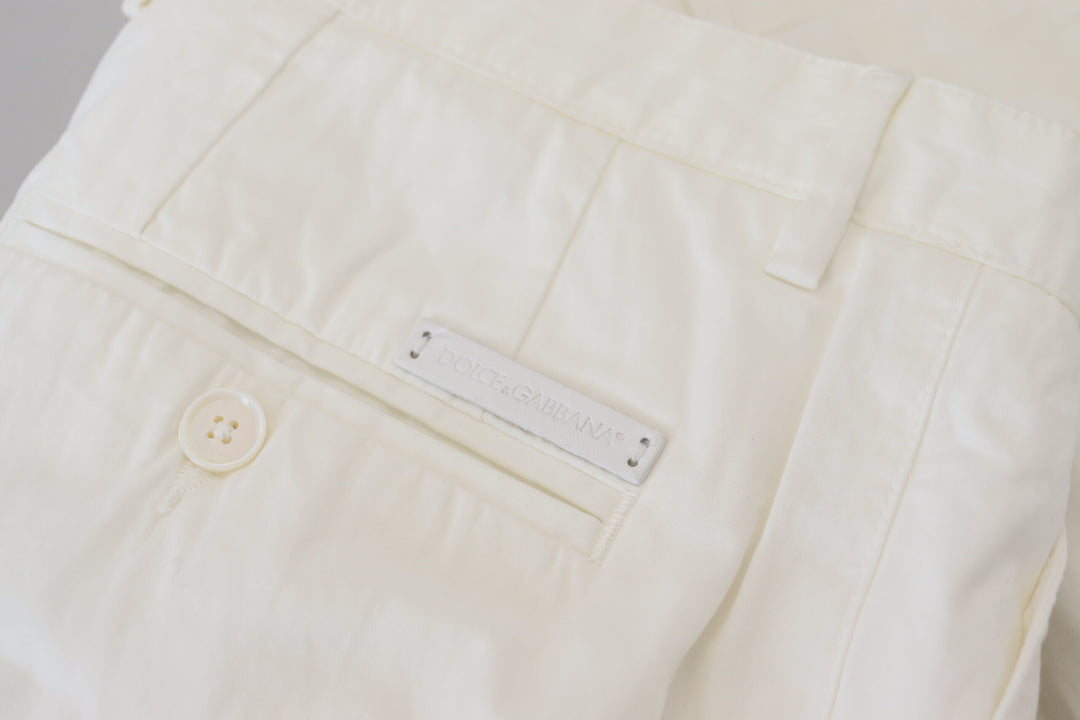 White Cotton Skinny Chino Pants